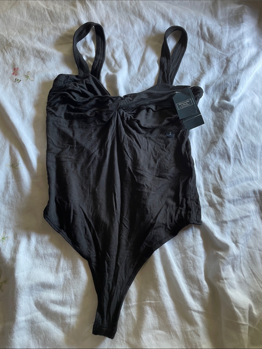 Abercrombie & Fitch Black Twist-Front Bodysuit